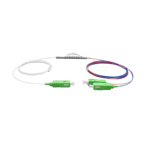 1310 1490 1550nm FBT Fiber Optic Coupler 2 Way 10/90 Split Ratio Steel Tube Splitter
