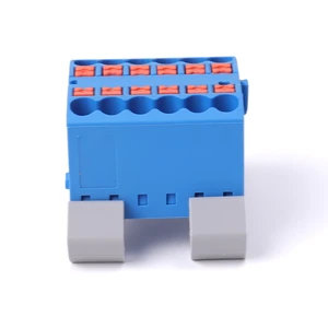 RPTKIX 12X2.5-NS35A Distribution Block, 12 Position Push-in Terminal Block 24A 450V DIN Rail Mount Power Distributor