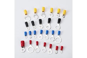 PVC Insulated Tin Plated Ring Electrical Crimp Terminal Cable Lug Brass Wire Connector Electric Power BOERDA RV2-6