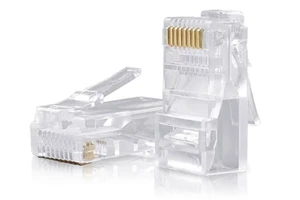 Cat5e Cat6 6A Standard RJ45 Connectors Unshielded 100-PACK Cable Crimp Connectors UTP Network Plug for Solid Wire