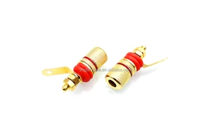 JT6107 Gold Plated Copper Sound Terminals 4mm Banana Jack Audio Connector Terminal Binding Post Speaker Amplifier
