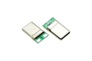 Factory Price Sales USB 2.0 Type C Receptacle 16 Pin Jack 2 Core Matte Nickel Charging Male Connector with 56K Resistor