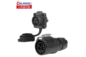 Cnlinko LP16 3 Pin Ip68 Connector Plastic Wiring Screw Circular Waterproof Aviation Plug Connector 3 Pin Electric Wire Connector
