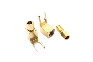 JXY 4mm Gold Plated Brass Y Type 1P Male Speaker Cable Banana Spade Adapter Plug Socket High Quality Audio & Video Connectors