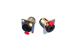 3 Pole 6.35mm 1/4" Female Jack Panel Chassis Lock Socket Audio Connector
