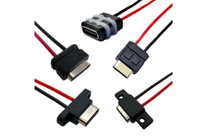 Waterproof Female Chassis Connector Type c Soldering Cable 2 Core Positive and Negative Charging Socket USB3.1 Interface 2P