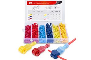 360PCS Aluminium Brass Plated 250V Rated Crimp Terminal T-Tap Wire Connectors Self-Stripping Quick Splice Disconnect Automotive
