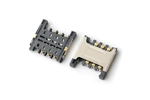 Micro SIM Card Socket 6Pin Pull-Out Brass Female Connector with 1.0 AMP Current Rating