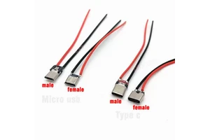 Micro USB Type-C 2Pin Horizontal / Vertical 2P Simple Soldered Male Plug-in Board Quick Charging USB-C Connector