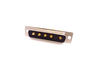 EnerGiz D-Sub DB5W5-M Male Straight/Right-Angle Orientation High Current Nickel-Tinned D-Shaped Connector for PCB Mount Cable