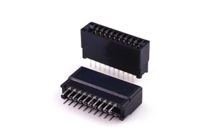 Card Edge Connector Slot 2.54 mm Pitch 20 Pin 2x10 Position PCB Gold Finger Board Socket Through Holes Dual Row Straight