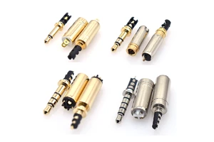 3.5mm Audio & Video Connectors Headphone Plug Adapter & Speaker Plug Female Socket Metal Male Female for Mono Stereo Headsets