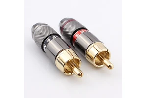 Funconect Manufacturer Supply High End Metal Male Female Gold Rca Plug Connector for Car Audio/video Rca Cable Connect