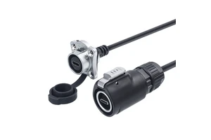 LP16 Straight Panel Installation Aviation Plug IP67 Data Extension Male Cable Type-C Gen 3.1 Waterproof Connector for Electronic