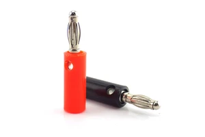 Copper Gold-Plated 4mm Banana Plug Adaptor Lantern-Shaped Solderless Connector 1P Pin Screw Termination for Power Connection