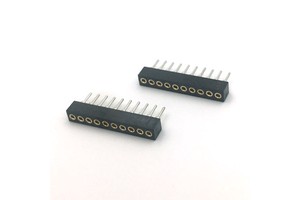 DEYCONN PH1.778mm Black Female Header with 10Pin Straight Dip 1.778mm Hole Brass Contact for PCB Board Mezzanine Connectors