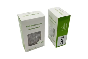 New Products-Exquisite Boxed 100PCS Cat6 RJ45 UTP 8P8C Connectors with Gold Contacts High Quality Connectors
