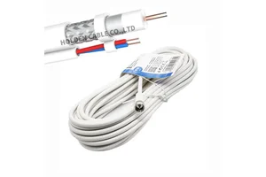 Coaxial Cable 30 50 ft RG6 Rg59 with F Connectors Dual Shielded for CCTV White or Black RG6 Coaxial Cable