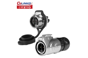Cnlinko IP68 M16 Connector Manufacturer LP16 2 Pin Metal Wiring Screw Waterproof Aviation Plug Electrical Waterproof Connectors