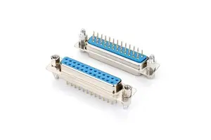 High Quality D-SUB 25Pin DB25 Female 180 Degrees Connector DB 25pos for PCB V/T Type with 4-40# Nut