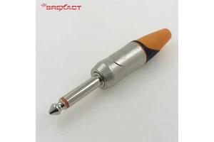 High Quality 6.35mm Copper Contact Wire Zinc Alloy Matte-Nickel Plated Brass Tip Mono TS Audio Speaker Male Connector PA66