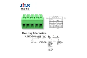 manufacturer 7.62mm pitch straight terminal block connector male plug green terminal block connector