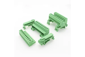 Hot-Selling Plug-In Terminal Blocks with 5.08mm Pitch 300V 15A Rail-Mounted PCB Connectors Brass 28-12AWG
