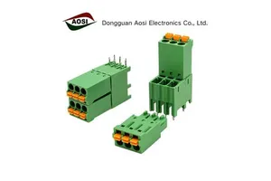 AOSI DIN Pluggable Terminal Block Socket Screw Terminal Connector Plug Strip With Nylon Housing For PCB And Power Applications