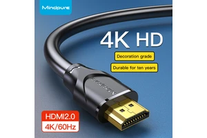 Mindpure 4K HDMI 2.0 Cable High Speed 18Gbps, Gold-Plated Shielded HDMI to HDMI Cord for PC Laptop Monitor Projector Smart TV