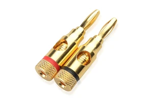 24k Gold Plated Speaker Banana Plugs Open Screw Type