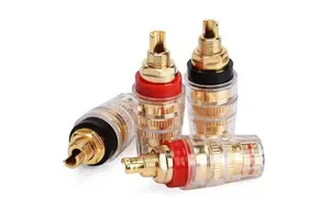Bevenbi Banana Plug Socket, Gold Plate Binding Post 4mm for Amplifier Speaker Terminal Connector