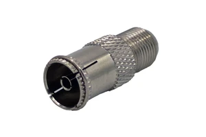 RF Male to F Female Connector Coaxial Cable Adapter Coax Extension Coupler Straight Nickel Plated Radio Frequency Plug Jack
