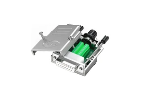 Solerless DB15 Female Connector, 17mm RS232 D-SUB Serial to 15pin Port Female Breakout Adapter with Metal Case Long Bolts Tail