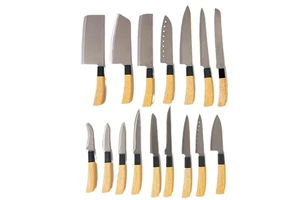 16-Piece Kitchen Knife Set with Banana Handle Plastic Handle Fruit and Chef Knife Card Package