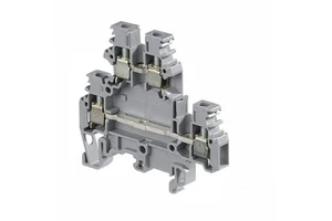2.5mm² 5mm² CE Certificate Grey UKK Din Rail Mounted Double Layer Screw Feed Through Terminal Block for PLC Control Cabinet