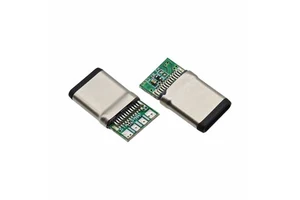 Factory Direct Type-C 24P 0.8 Splint Connector Black Gel Matte Nickel 4 Pin with 56K Resistor 10NF Capacitor
