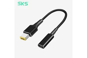 100W Type-C USB Square Male to Female Adapter Cable with Nylon Braided Shielding for Laptop Printer IOS Camera-Fast Charging