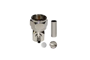 F-C-JW1.5 Coaxial Connector F Type Right Angle Male Coaxial Connector for RG174 and RG316 Wires