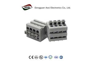 AOSI FS1.5-XX-350-02 3.5mm Pitch 2P-8P Copper Alloy 18-22 AWG 5A PCB Spring Terminal Block Screwless Push-in Connector For PCB