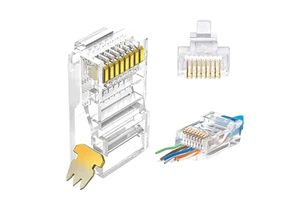 UTP Cat5e Ethernet RJ45 8P8C LAN Cable Network Connector Plug Male/Female for Automotive Use Rectangle Shape