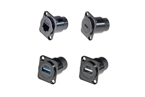 D-Type Panel Mount USB 2.0 3.0 RJ45 TYPE C Female Feedthrough Bulkhead Transfer Connector for Panel Mount