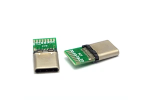 High-Speed USB 3.1 Type C Male Connector with PCB for Soldering Gold Contact Finish LCP Housing