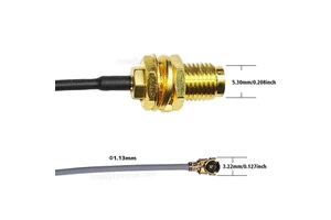 RF Waterproof Coaxial Cables IPX Ufl To RP SMA-female 13mm Connector MHF4 Coax Cable RG Series 1.13 1.37 0.81mm Pigtail Cable