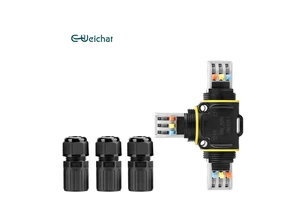 E-Weichat Factory Direct Sale T Shape X Shape 16A IP68 Distribution Cable Jointer Quick Lock Self-Lock Copper Alloy Connector