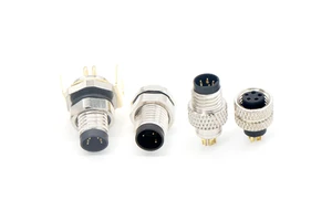 M8 Male Fast Connector Straight Plug Cable Copper Contacts Stainless Steel Housing Screw Locking IP67 Rating 15A High Efficiency