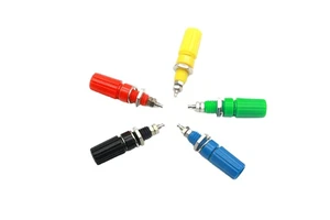 4mm Banana Socket Nickel Plated Insulated Electrical Terminal Connector with Thread M3*45 Binding Post 10A Panel Opening 8mm