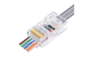 PUXIN CAT5 CAT6 UTP Unshielded 8P8C Pass Through RJ45 Modular Plug Ethernet RJ45 Cable Connector