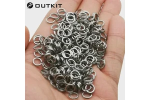 1 50pcs/lot Stainless Steel Fishing Ring Split Clip Swivel Double Loop Quick Change Hook Connector Carp Fishing Accessory Tackle
