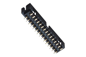 2.54mm Pitch SMT Vertical Box Header 2 Rows Brass Contact 9H Gold Finish PA9T Housing UL94V-0 Flame Retardant Ariba Technology