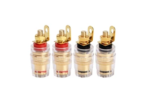 High Quality520 Short Size Gold Full Copper Binding Speaker Connector for Audio Amplifier 4mm Banana Plug